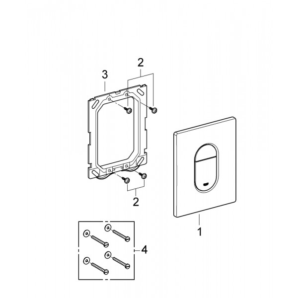 Кнопка зливу для інсталяції матова хром кругла Grohe Arena Cosmopolitan 38844000