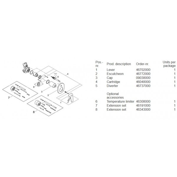 Змішувач для душу прихованого монтажу на 2 виходи Grohe BauFlow 29045000