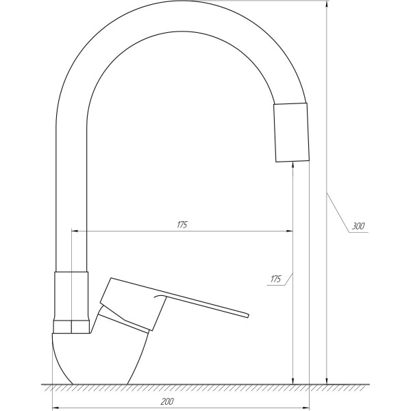 Змішувач для кухні з гнучким виливом одноважільний DOMINO 000018384