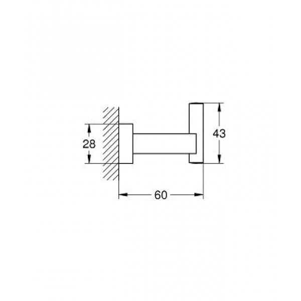 Гачок для рушників Grohe Essentials Cube 40511001 Гачок для рушників Grohe Essentials Cube 40511001