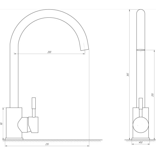 Смеситель для кухни однорычажный MixMIRA 000018633