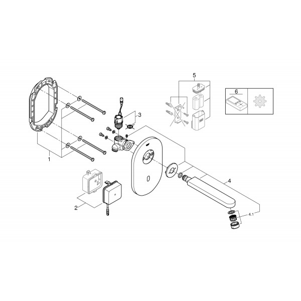 Кран сенсорний для умивальника прихованого монтажу Grohe Euroeco Cosmopolitain E 36273000 хром