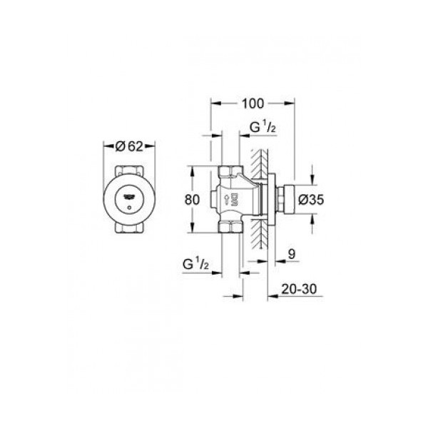 Кран дозатор натискний GROHE Euroeco Cosmopolitan T 36268000