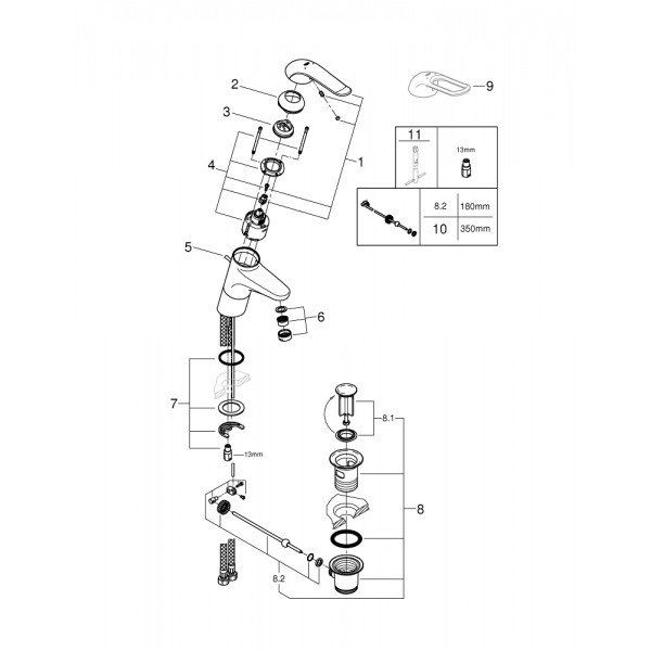 Смеситель для умывальника   Grohe Euroeco Special 32766000
