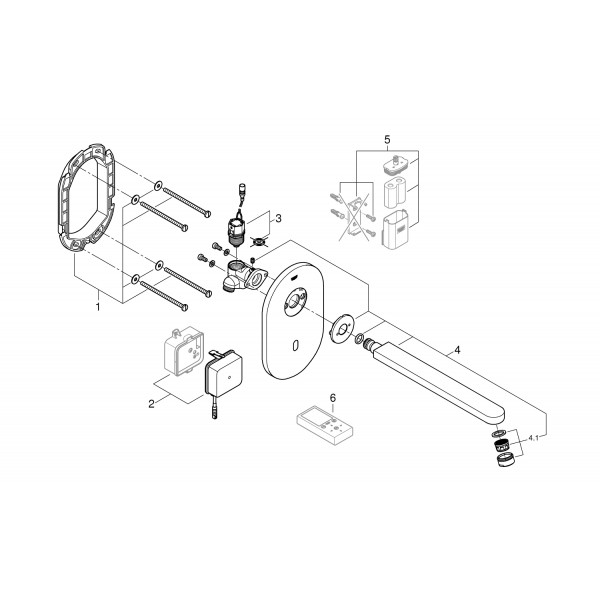 Кран сенсорний для умивальника прихованого монтажу Grohe 36334SD0 Eurosmart Cosmopolitan E нержавіюча сталь