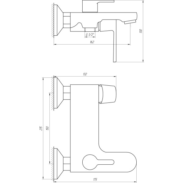 Смеситель для ванны Globus Lux Laguna GLA-0102N