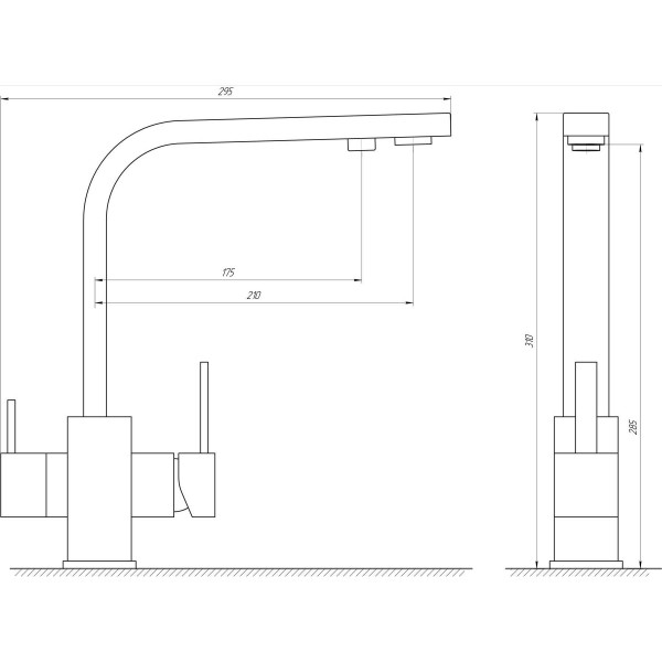 Смеситель для кухни с подключением к фильтру Globus Lux LAZER 000019252