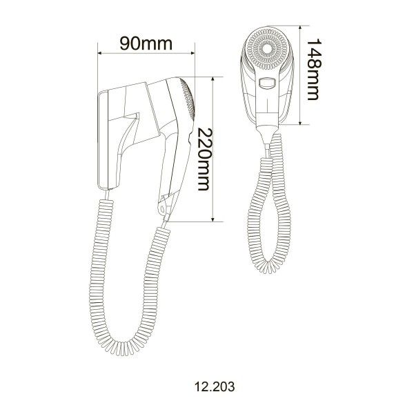 Фен HOTEC 12.203 ABS White Фен HOTEC 12.203 ABS White