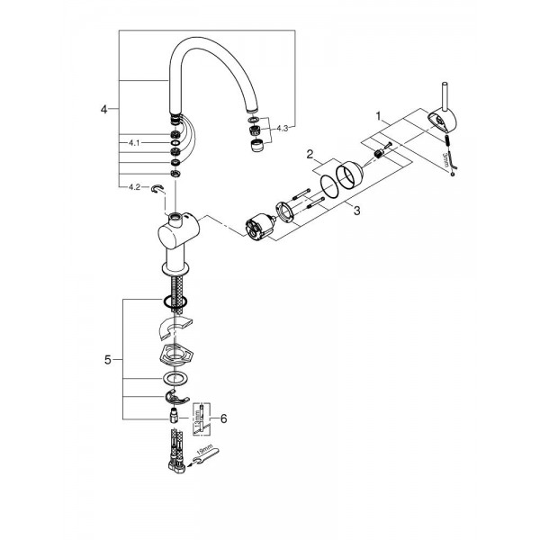 Змішувач для кухні одноважільний Grohe Minta & Minta Touch 32917KS0