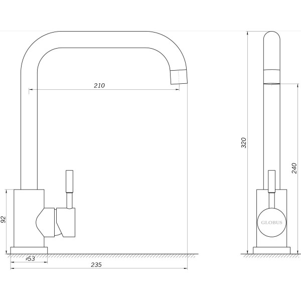 Смеситель для кухни однорычажный EcoMIX 000020061