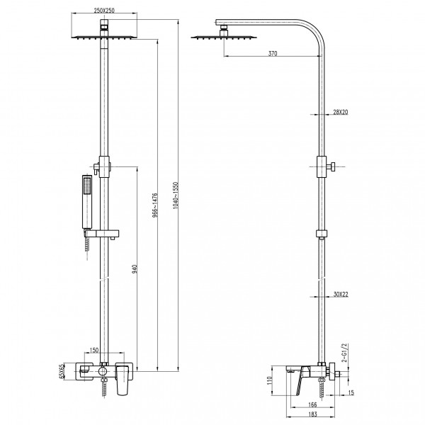 Душова система TOPAZ LEXI TL 21102-H57-00