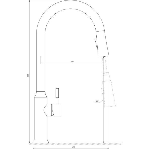 Смеситель для кухни однорычажный Globus Lux 000020281