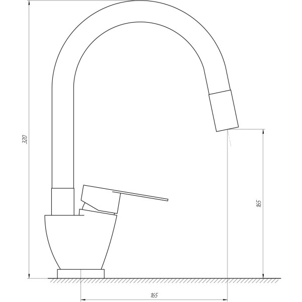 Смеситель для кухни с гибким изливом однорычажный MixMIRA 000020481