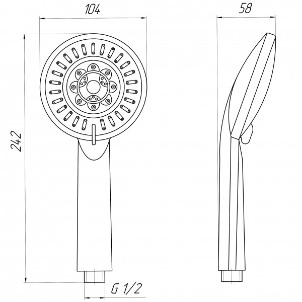 Душевая лейка Globus Lux RAYS NS-780-P