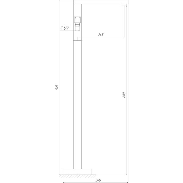 Смеситель для ванны TOPAZ ODISS TO 18113-H66-BL