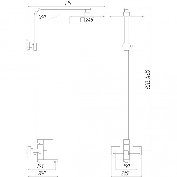 Душевая система Globus Lux SICILIA VAN-SBQ-SH-02-BB