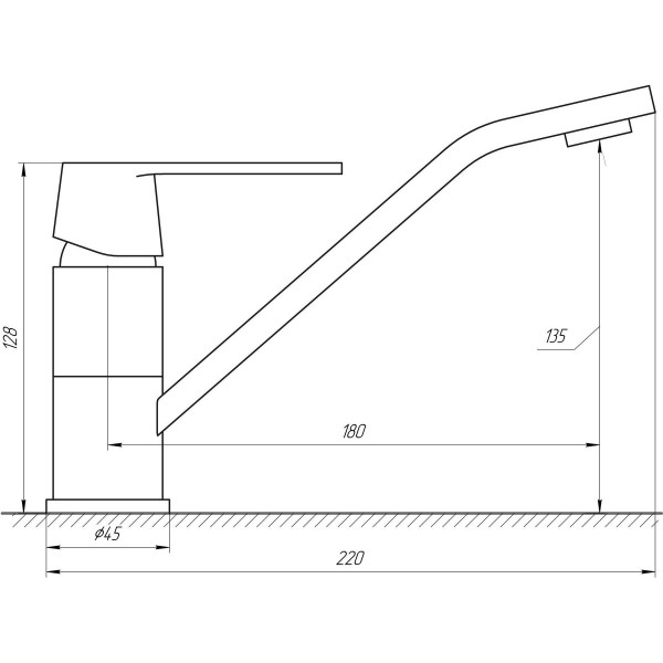Змішувач для кухні одноважільний Globus Lux 000021215