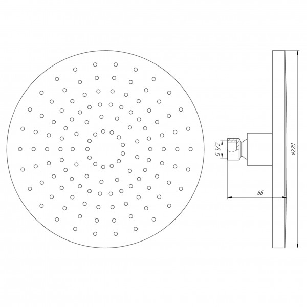 Лейка верхнего душа 200 мм Globus Lux SD09A