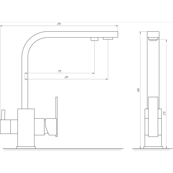 Змішувач для кухні з підключенням до фільтра Globus Lux LAZER 000021916