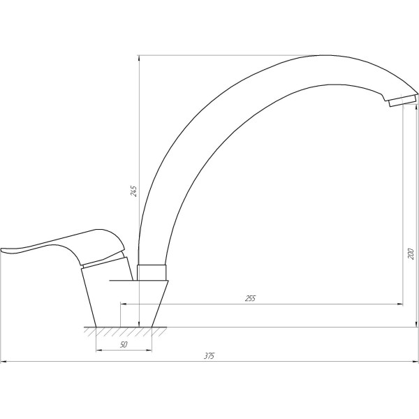 Смеситель для кухни однорычажный Globus Lux 000022005