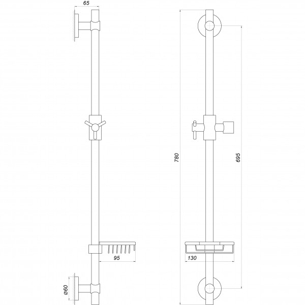 Душова стійка 78 см Dishi T1107-1C