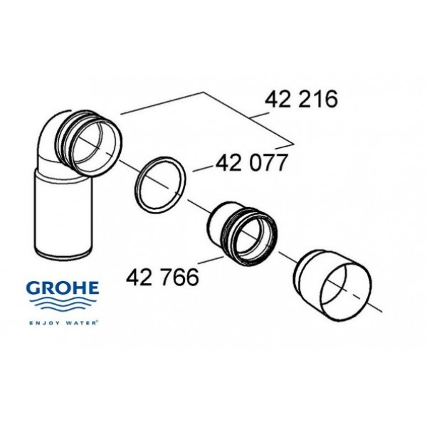 Кільце ущільнювача для зливного патрубка d90 Grohe 4207700M