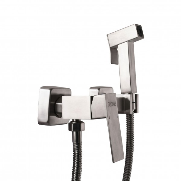 Смеситель с гигиеническим душем Globus Lux WIEN SBQ-5-106MIX-SS Настенный