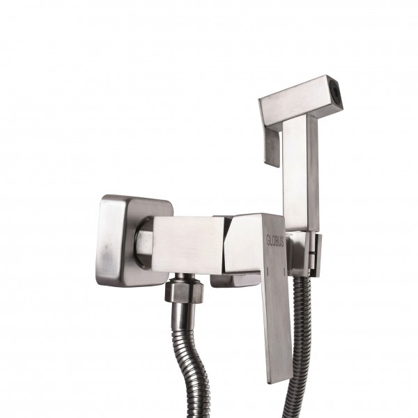 Смеситель с гигиеническим душем Globus Lux WIEN SBQ-5-106MIX-SS Настенный