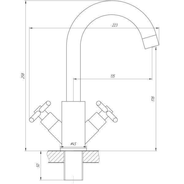 Смеситель для умывальника Globus Lux DUKAT SD4-101RS