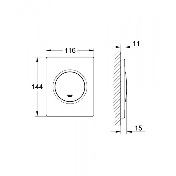 Накладная панель смыва для писсуара Nova Cosmopolitan (38804000)