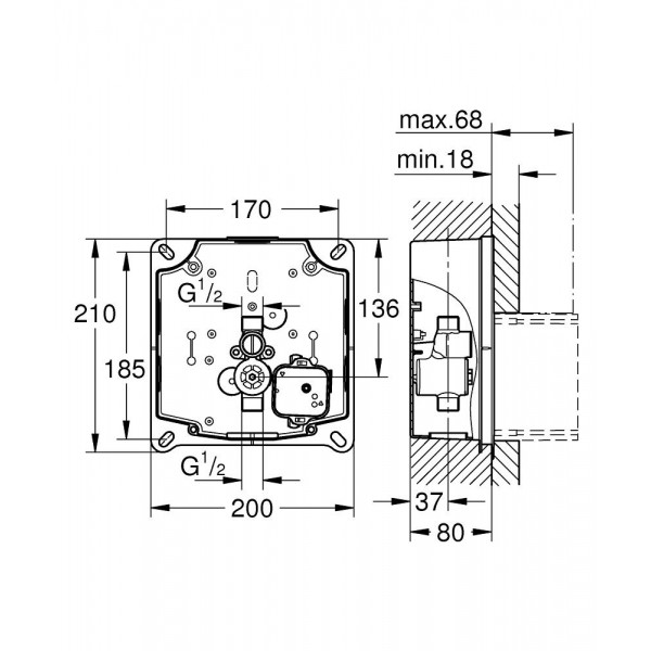 Внутренний блок для писсуара Grohe Rapido U  37338000