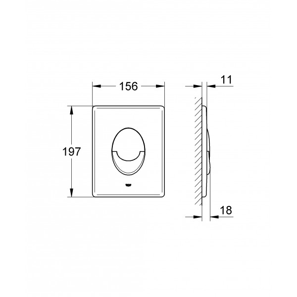 Кнопка слива для инсталляции глянцевая хром круглая Grohe Skate Air 38505000