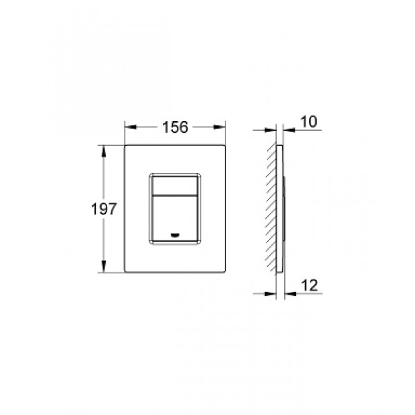 Кнопка зливу для інсталяції матова чорний графіт прямокутна Grohe Skate Cosmopolitan 38732A00