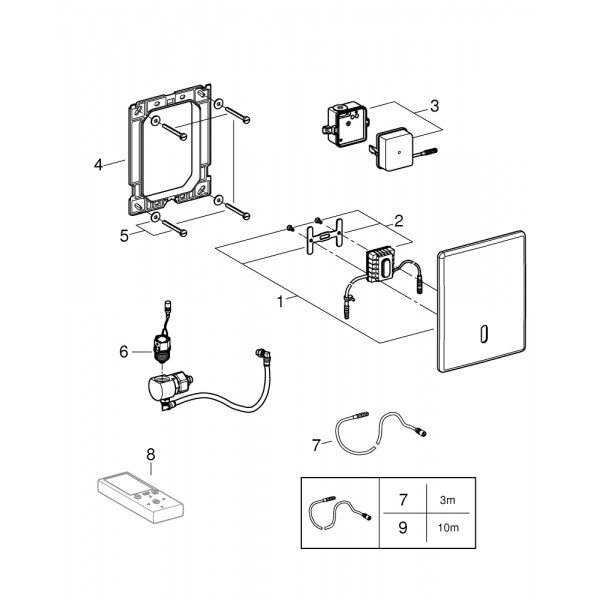 Кран для унитаза сенсорный скрытого монтажа Grohe 38393SD1 Tectron Skate нержавеющая сталь