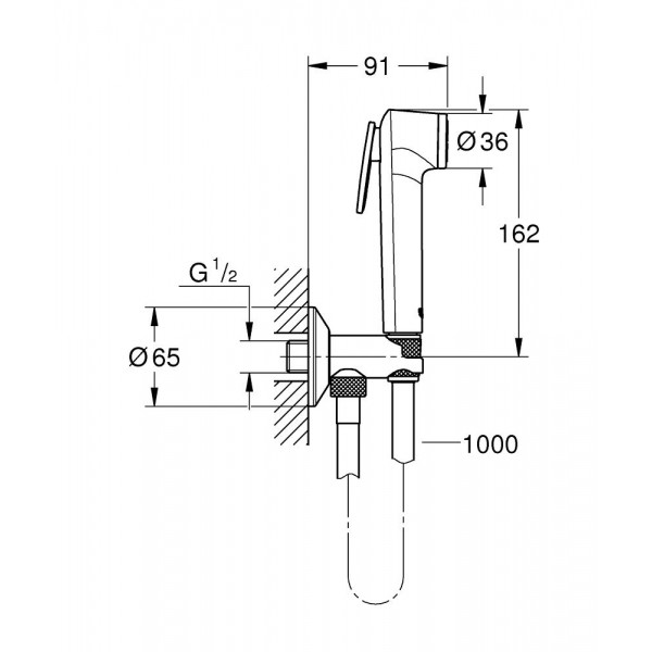 Гигиенический душ хром Grohe Tempesta-F 26358000