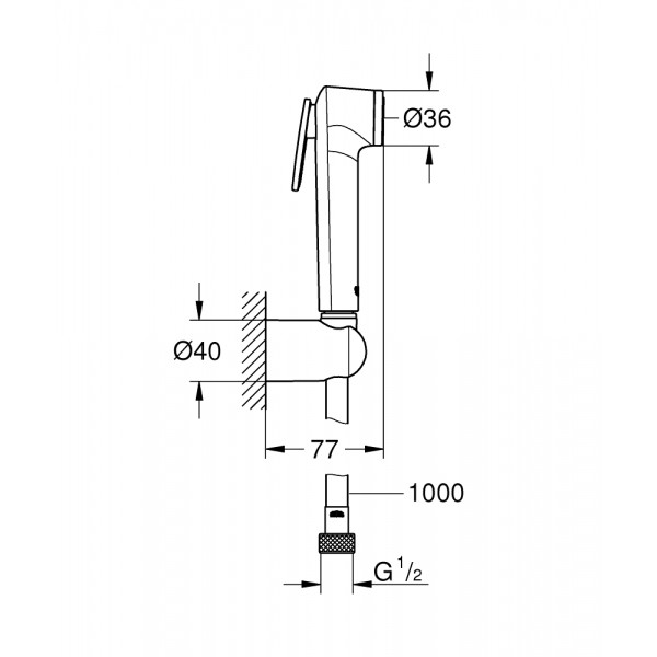 Лійка для гігієнічного душу з тримачем білий Grohe Tempesta-F 26355IL0