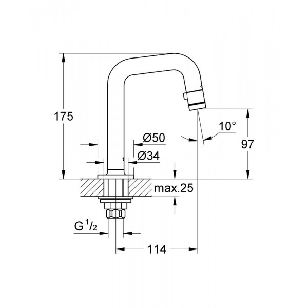 Кран на воду для умивальника GROHE Universal 20202000 Кран на воду для умивальника GROHE Universal 20202000