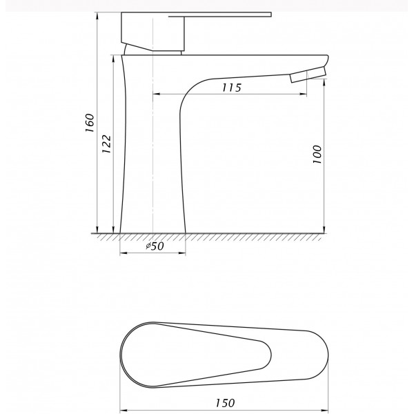 Змішувач для умивальника BRAVO BR-11-101 термостійкий ABS пластик