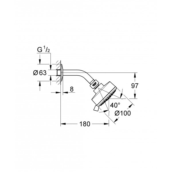 Лейка верхнего душа круглая Grohe Tempesta Cosmopolitan 26090001