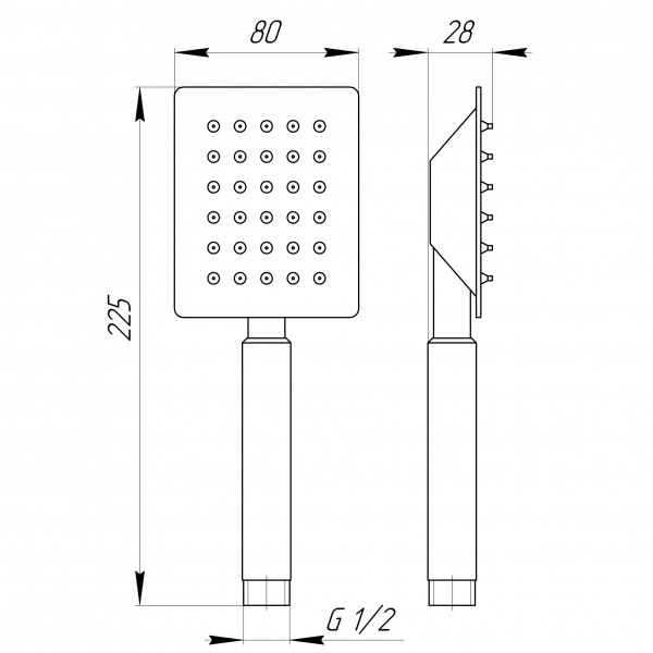 Душевая лейка Globus Lux SUS-001Q-BB