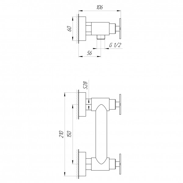 Смеситель для душа Globus Lux DUKAT-8 SD8-105