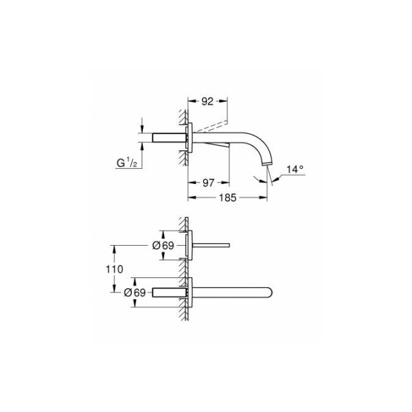 Змішувач для раковини прихованого монтажу Grohe Atrio New 19287003