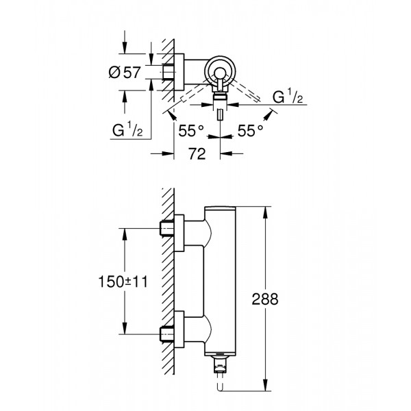 Змішувач для душу хром Grohe Atrio New 32650003 Змішувач для душу хром Grohe Atrio New 32650003