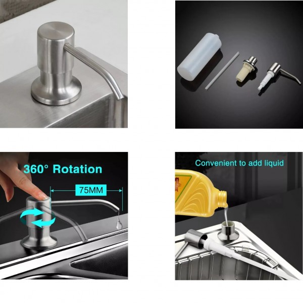 Дозатор жидкого мыла врезной Globus Lux SS8445