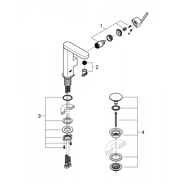 Смеситель для умывальника   Grohe Plus 23872003 Смеситель для умывальника   Grohe Plus 23872003