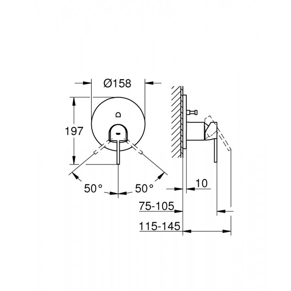 Змішувач для душу прихованого монтажу на 2 виходи Grohe Plus 24060003