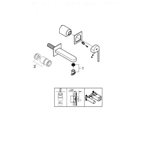 Смеситель для раковины скрытого монтажа Grohe Plus 29303003