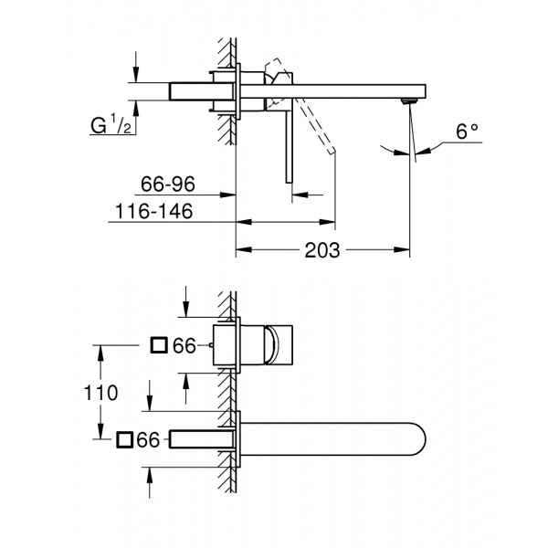 Змішувач для раковини прихованого монтажу Grohe Plus 29306003
