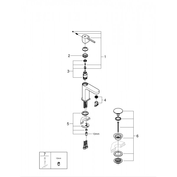Змішувач для умивальника   Grohe Plus 33163003