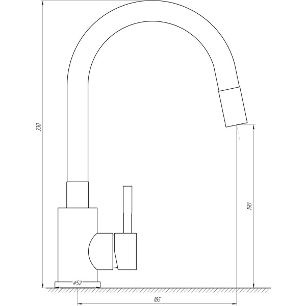 Смеситель для кухни с гибким изливом однорычажный Globus Lux 000025314